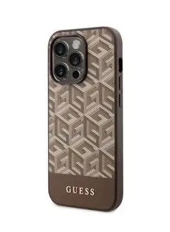 Magsafe Leather Case with Gcube Stripe Pattern for iPhone 15 Promax