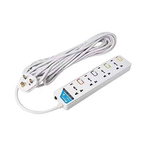 Marken 13A 2500W UK 3-Pin 4-Way Socket Power Strip Extension Cord