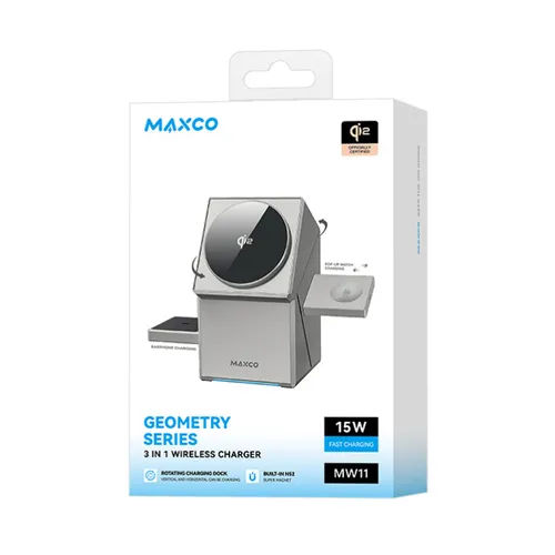 Maxco MW11 Geometry Series 3 In 1 Wireless Charger Tarnish