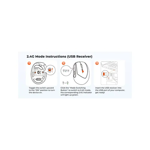Meetion BTM008 2.4G &amp; Bluetooth Dual Mode Ergonomic Wireless Mouse