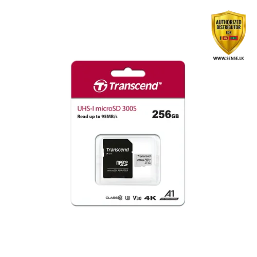 MICRO SD MEMORY - TRANSCEND 256GB W/ADAPTER(5y)