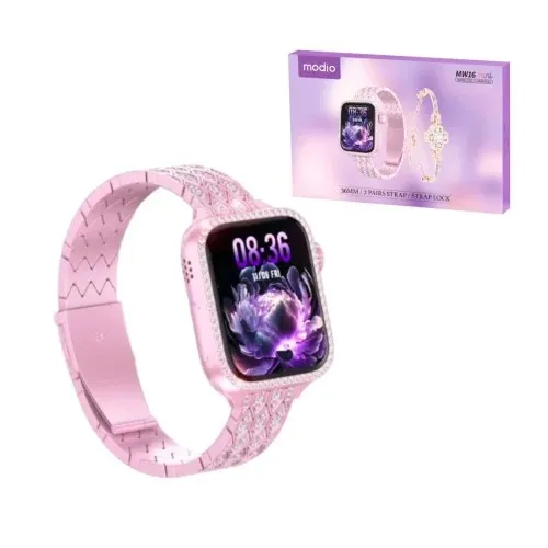 Modio MW16 Mini 36MM _Wireless Charging_2 Pair Strap Smartwatch