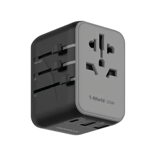 Momax 1-World 3-Port 20W Travel Charger