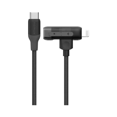 Momax DL56 1-Link Flow Duo 60W USB-C to USB-C & Lightning MFi Certified 1.5M Braided Cable