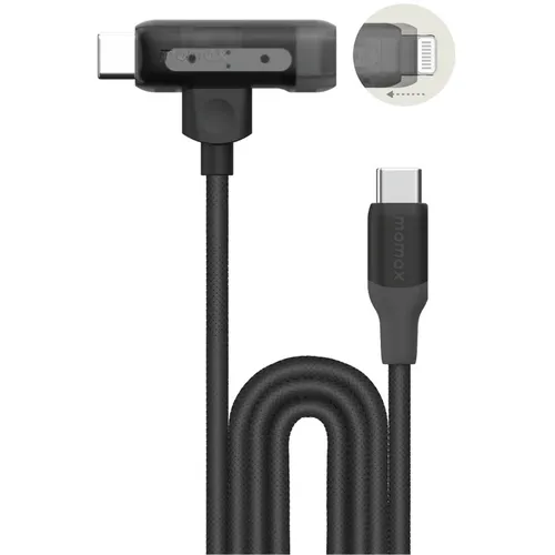 Momax DL56 1-Link Flow Duo 60W USB-C to USB-C &amp; Lightning MFi Certified 1.5M Braided Cable