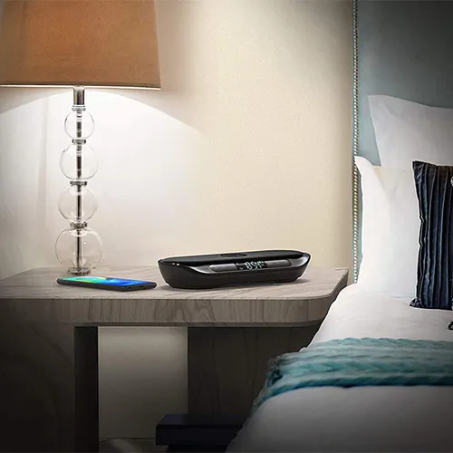 Motorola 520 Sonic Sub Radio Alarm Clock Portable Speaker with Wireless Charger