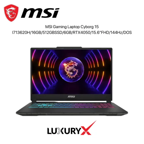 MSI Cyborg 15 Gaming Laptop – i7-13620H | RTX 4050 6GB | 16GB RAM | 512GB SSD | 15.6″ FHD 144Hz