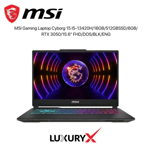 MSI Cyborg 15 Gaming Laptop – Intel i5-13420H, RTX 3050 6GB, 16GB RAM, 512GB SSD, 15.6″ FHD 144Hz