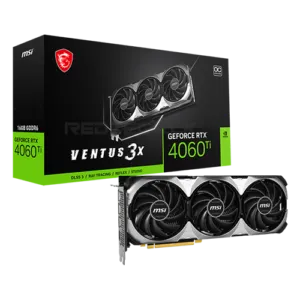 MSI GeForce RTX 4060 Ti VENTUS 3X Black 16GB OC Graphics Card
