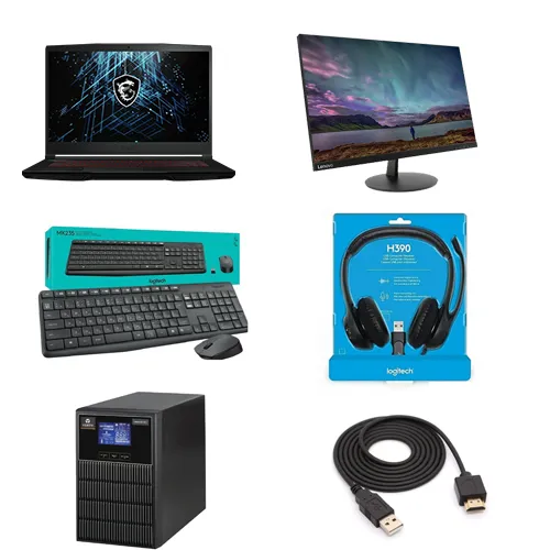 Msi Gf63 11uc i7 | Lenovo 27" Monitor | Logitech MK235 | Logitech H390 | VERTIV LIEBERT GXT MT + CX 1 KVA UPS | USB To HDMI Converter