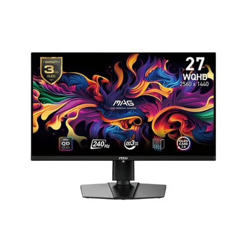MSI MAG 271QPX E2 27 Inch QD-OLED WQHD (2560x1440) 240Hz 0.03ms AMD FreeSyn Premium Pro Compatible Frameless Gaming Monitor