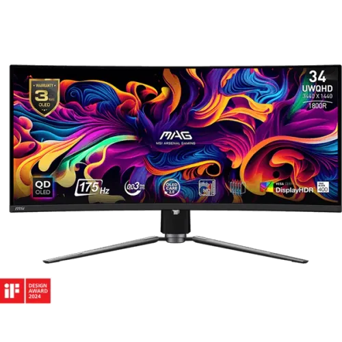 MSI MAG 341CQP 34 INCH QD-OLED UWQHD (3440 X 1440) 175HZ GAMING MONITOR