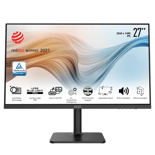 MSI MODERN MD272QP 27"2K IPS TYPE-C Frameless Monitor