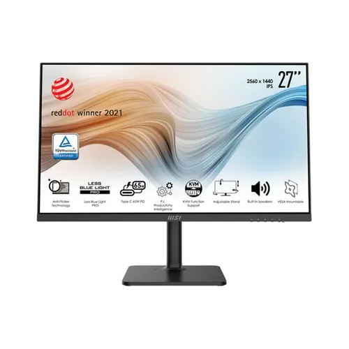 MSI Modern MD272QXP 27'' Inch Rapid IPS WQHD 100Hz Business &amp; Productivity Monitor