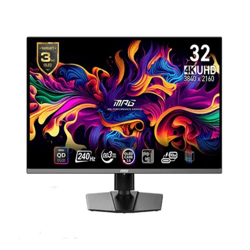 MSI MPG 321URX 32 Inch QD-OLED UHD (3840x2160) 240hz 0.03ms AMD FreeSync Premium Pro Compatible Frameless Gaming Monitor
