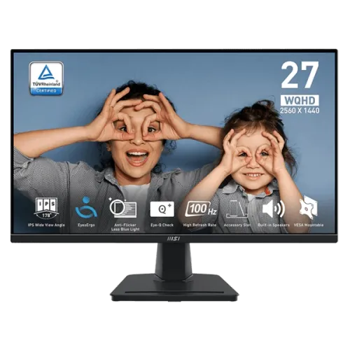 MSI Pro MP275Q 27 inch 100Hz 1ms 2560 x 1440 (WQHD) IPS Level Ultra Slim Frameless Monitor