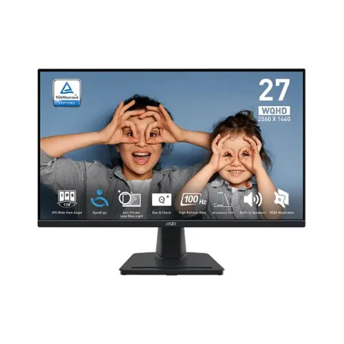 MSI Pro MP275Q 27 inch 100hz 1ms 2560 x 1440 (WQHD) IPS Level Ultra Slim Frameless Monitor