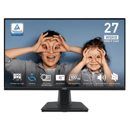 MSI Pro MP275Q 27 inch 100Hz 1ms 2560 x 1440 (WQHD) IPS Level Ultra Slim Frameless Monitor