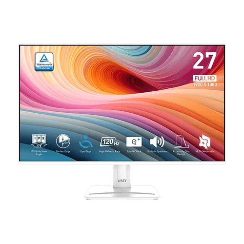 MSI PRO MP275W E2 27" 120HZ FHD IPS WHITE FRAMELESS MONTOR