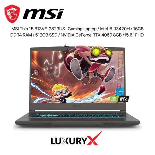 MSI Thin 15 B13VF-2829US Gaming Laptop – Intel i5-13420H, RTX 4060 8GB, 16GB RAM, 512GB SSD