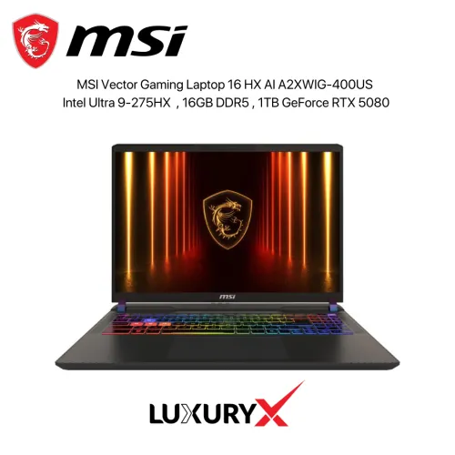 MSI Vector 16 HX AI A2XWIG-400US – Ultra 9 275HX, RTX 5080, 16″ QHD+ 240Hz Gaming Laptop
