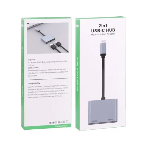 MST 2 in 1 USB-C Hub Multi-function Adapter