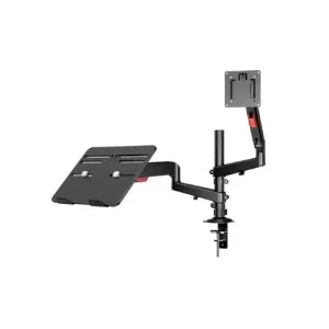 Multi-Flex Gas Spring Dual Monitor Arm with Laptop Tray