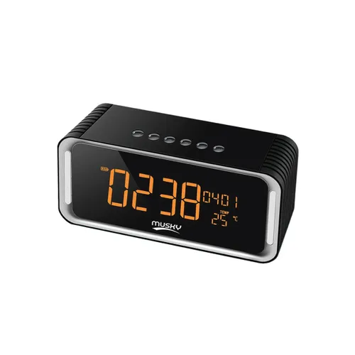 Musky DY33 Bluetooth Speaker + SD Card FM Radio Alarm Clock Aux USB