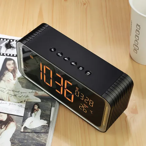 Musky DY33 Bluetooth Speaker + SD Card FM Radio Alarm Clock Aux USB