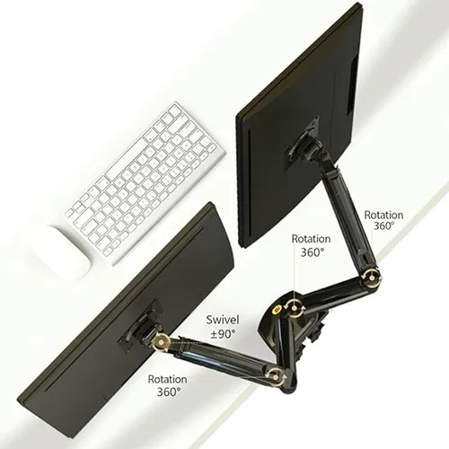 NB North Bayou F160 17"-27" Desk Mount Stand Computer Dual Monitor Arm
