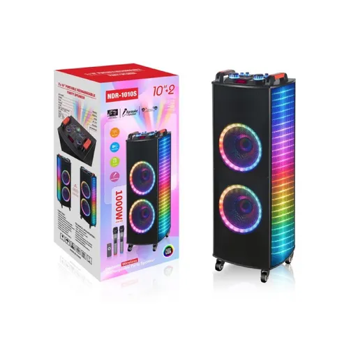 NDR-1010S Party Bluetooth Speaker With 2 Wireless Mic And Control