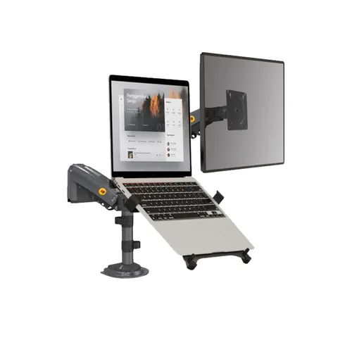 North Bayou H180-FP Dual Desk Arm Laptop 10-17" + Monitor Mount 17-27"