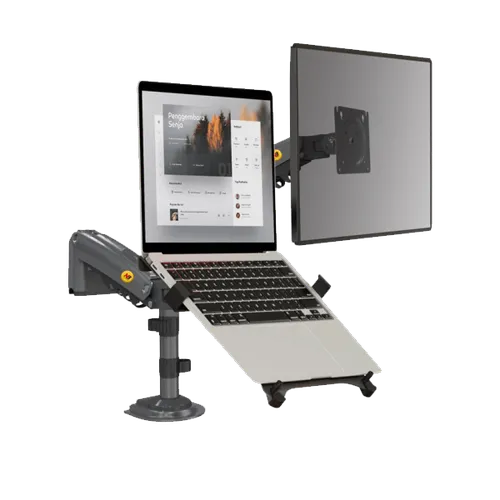 NORTH BAYOU H180-FP DUAL DESK ARM LAPTOP 10-17" + MONITOR MOUNT 17-27"