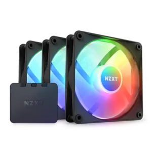 NZXT F120 RGB Core – 120mm Hub-Mounted RGB Fan – Triple Pack + RGB Controller – Black