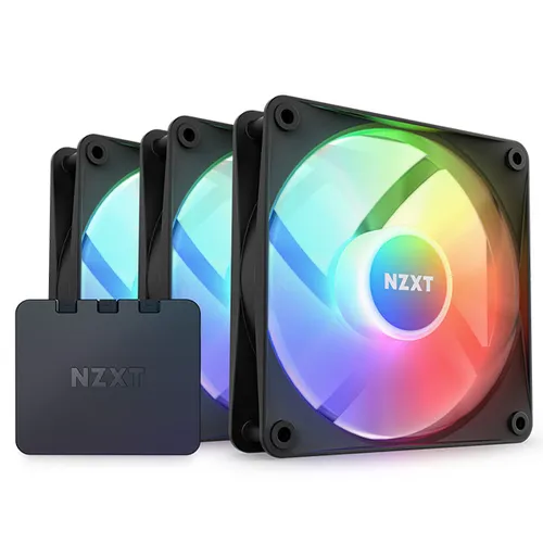 NZXT F120 RGB Core Triple Pack Fan with RGB Controller - Black
