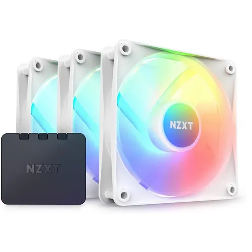 NZXT F120 RGB Core Triple Pack Fan with RGB Controller - White