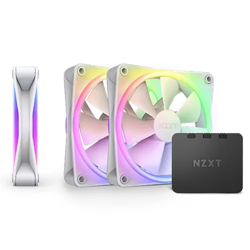 NZXT F120 RGB DUO Triple Pack 120MM Fans with Controller White
