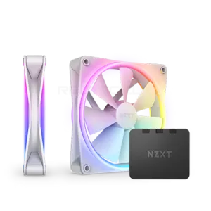 NZXT F140 RGB Duo – 140mm Dual Sided Twin Pack RGB Fan + RGB Controller – White