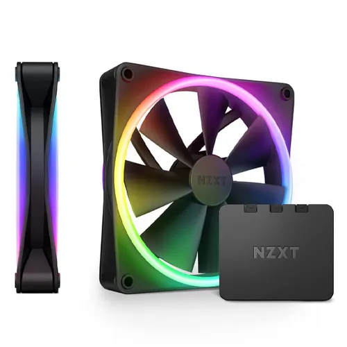 NZXT F140 RGB Duo Fans With Controller - Black