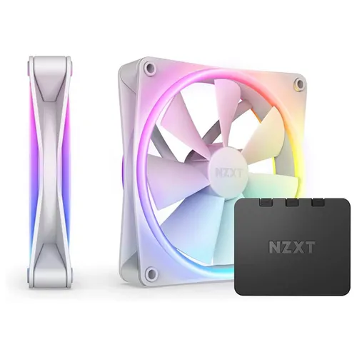 NZXT F140 RGB Duo Fans With Controller - White