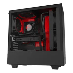 NZXT H510i Compact Gaming PC Case | ARGB | Black + Red