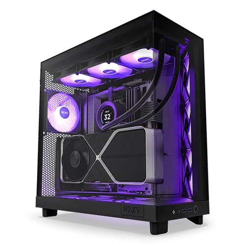 NZXT H6 Flow RGB Dual-Chamber Mid-Tower Airflow Case with RGB Fans WHITE/BLACK