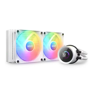 NZXT Kraken 240 RGB – AIO Liquid Cooler with LCD Display and RGB Fans – White