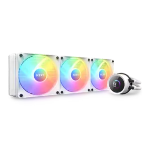 NZXT Kraken 360 RGB – AIO Liquid Cooler with LCD Display and RGB Fans – White