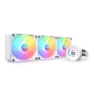 NZXT Kraken Elite 360 RGB – AIO Liquid Cooler with LCD Display and RGB Fans – White