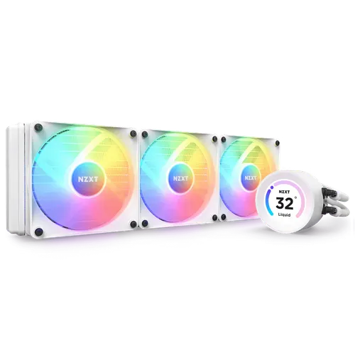 NZXT Kraken Elite 360 RGB White Liquid Cooler with LCD Display & RGB Fans