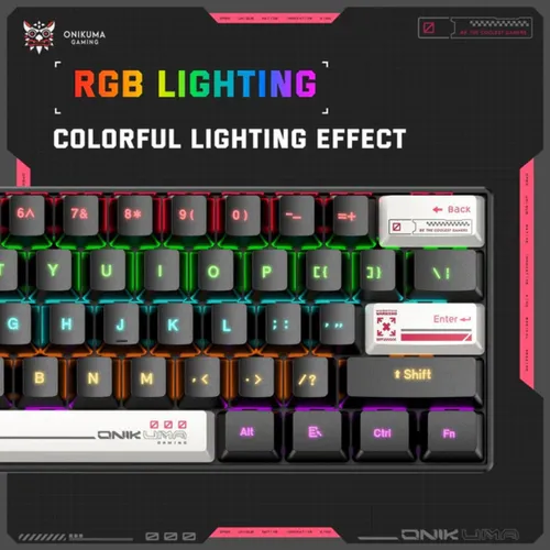 ONIKUMA G55 gaming mechanical keyboard-61 key compact RGB keyboard