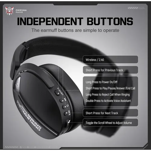 ONIKUMA GT887 Wireless Gaming Headphones