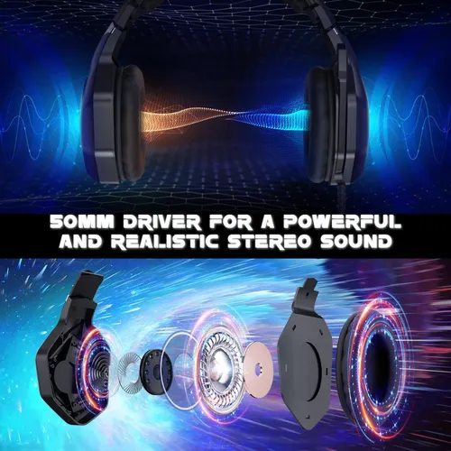 ONIKUMA K10 Pro Professional Wired Gaming Headphones with RGB Backlight