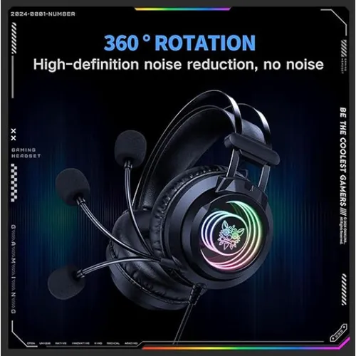 ONIKUMA X80 Abyssal  Mirror 3.5Virtual  Surround RGB Wired  Gaming Headset